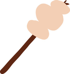 Minimalist skewer illustration in flat style with soft colors