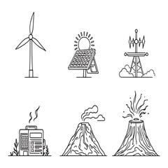 Home backup generator outline drawing minimal style