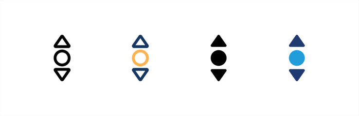 Scroll icon set multiple style collection. Vector illustration.