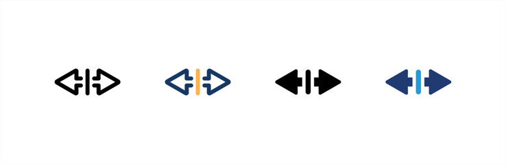 Resize icon set multiple style collection. Vector illustration.