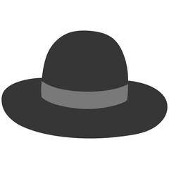 Hand drawn black hat cartoon illustration 