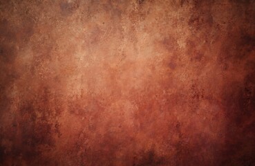 Grungy background with rust effect in red, orange, earth tones. Rough surface, abstract splattered pattern, texture for vintage designs old painted wall imitation. Distressed canvas with scratches,