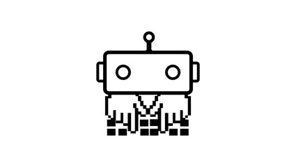 bot comments symbol, black isolated silhouette