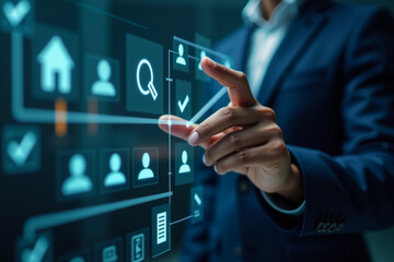 Man signing real estate documents on laptop. Symbolizes property management and investment processes. Ideal for real estate transactions, mortgage planning, and business agreements.