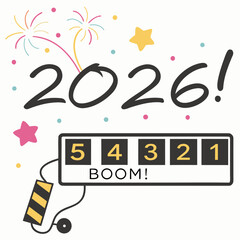 Obraz premium Festive countdown celebration with year twenty six