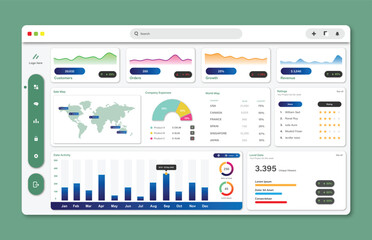User panel business dashboard. Web design. Modern dashboard ui design