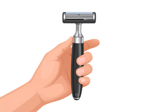 Traş bıçağı tutan el