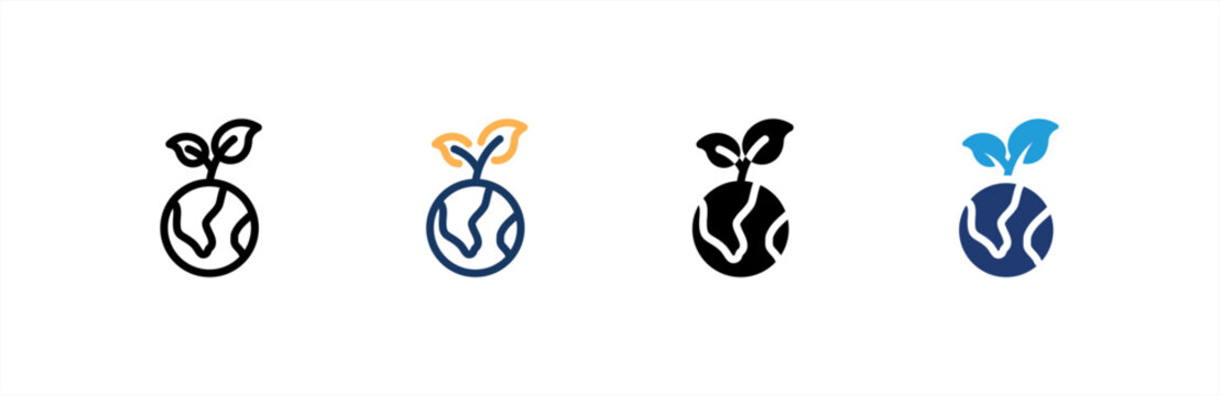 Ecology icon set multiple style collection. Vector illustration.