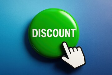 Bright Green Discount Button Beckons with an appealing price cut, awaiting a click from the cursor for savings and promotions.