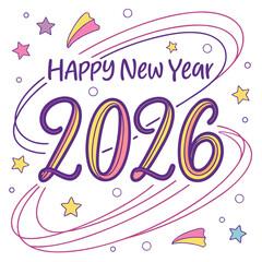 Happy New Year celebration with stars festive greeting