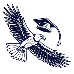 Eagle and Graduation Cap bird flying