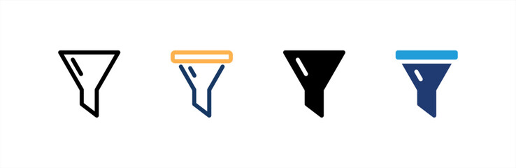 Filter icon set multiple style collection. Vector illustration.