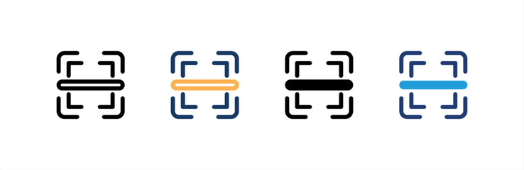 Scan icon set multiple style collection. Vector illustration.