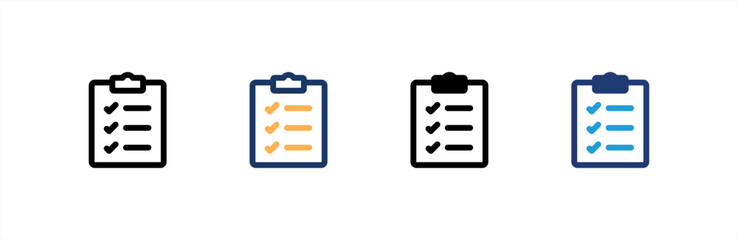 Shopping List icon set multiple style collection. Vector illustration.