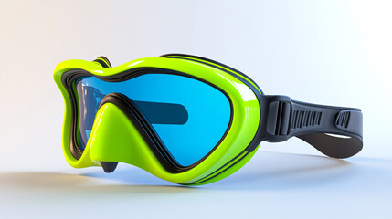 Vibrant diving goggles in neon green provide a unique, sporty look for underwater adventures and recreational activities.