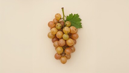 A bunch of grapes on a light beige background.
