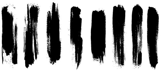 Collection of vector paint brush strokes, hand drawn brush 