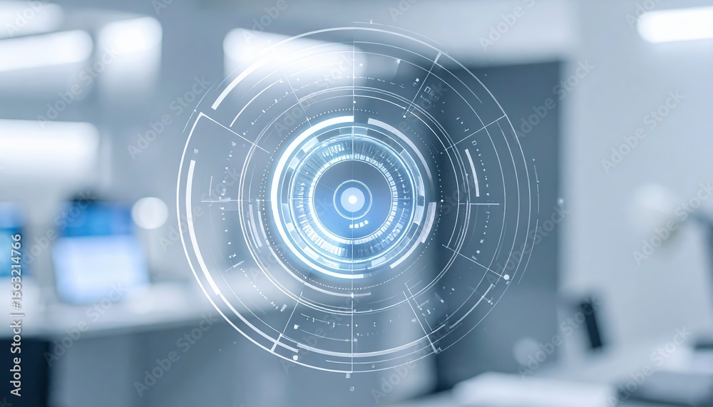 Poster futuristic digital interface hologram user interface technology science virtual display smart techno