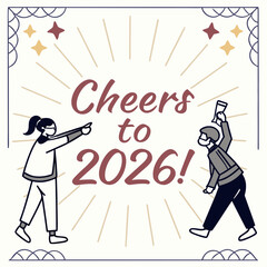 Cheers to new year celebration people festive