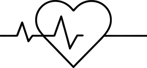 Heartbeat Lifeline and Heart Icon