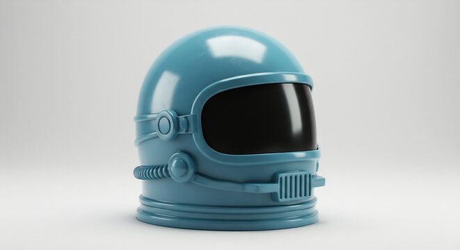 光沢ある青ヘルメット 未来へ旅立つ準備万端. AI Generated
