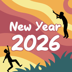 New year celebration with abstract background people