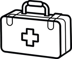 Obraz premium First Aid Kit Outline Illustration
