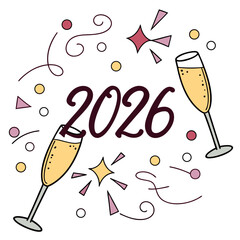 Champagne glasses clinking celebration new year