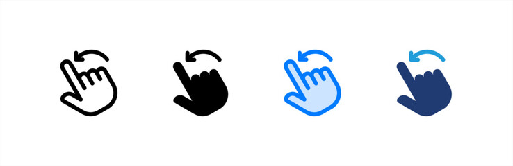 Rotate icon set multiple style collection. Vector illustration.