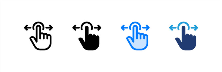 Swipe icon set multiple style collection. Vector illustration.
