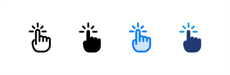 Tap icon set multiple style collection. Vector illustration.