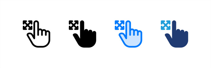 Directions icon set multiple style collection. Vector illustration.