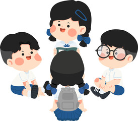 Students sitting in a circle talking