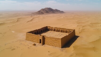Exploring ancient ruins in the desert historical site aerial view cultural heritage arid landscape
