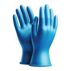 A blue color hand gloves transparent