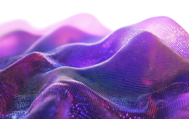 Floating abstract data particles forming a connected digital network in a futuristic design isolated on transparent background PNG