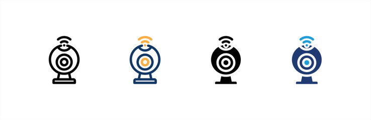 Webcam icon set multiple style collection. Vector illustration.