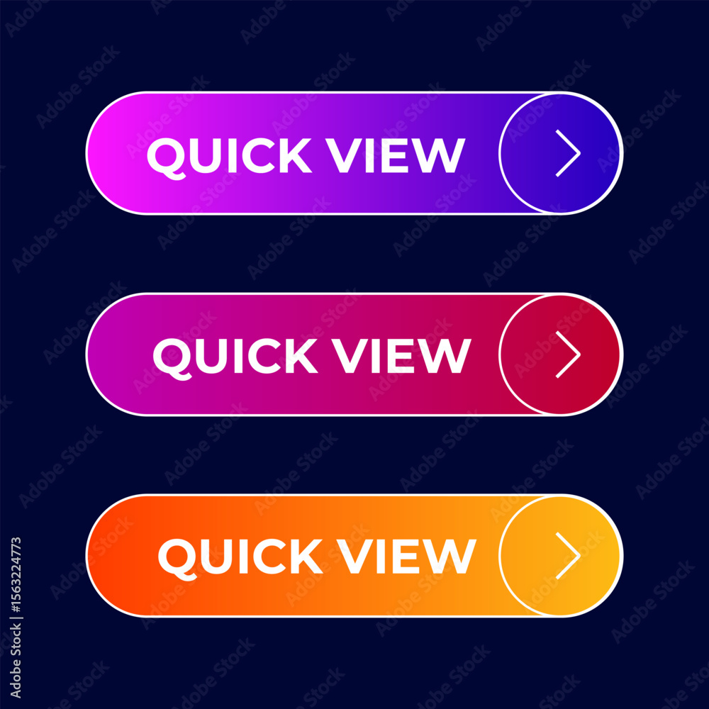 Fototapete button Quick View gradient set vector
Vector set gradient button