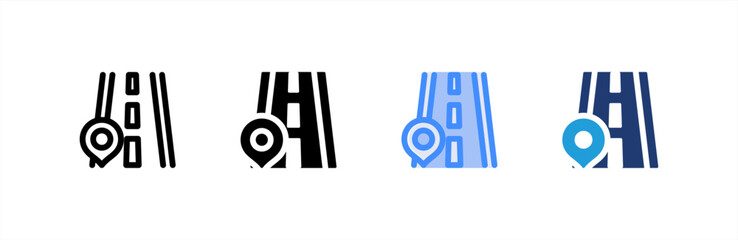 Street icon set multiple style collection. Vector illustration.