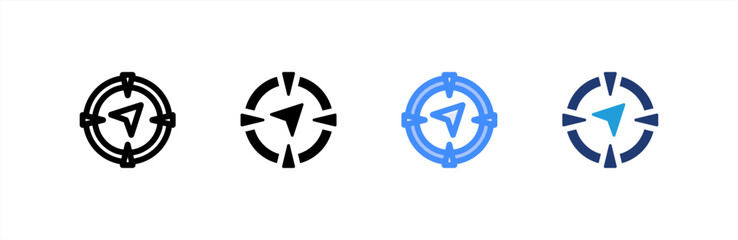 Targeting icon set multiple style collection. Vector illustration.