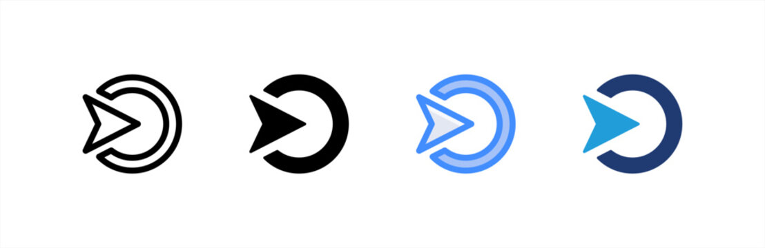 Navigation icon set multiple style collection. Vector illustration.