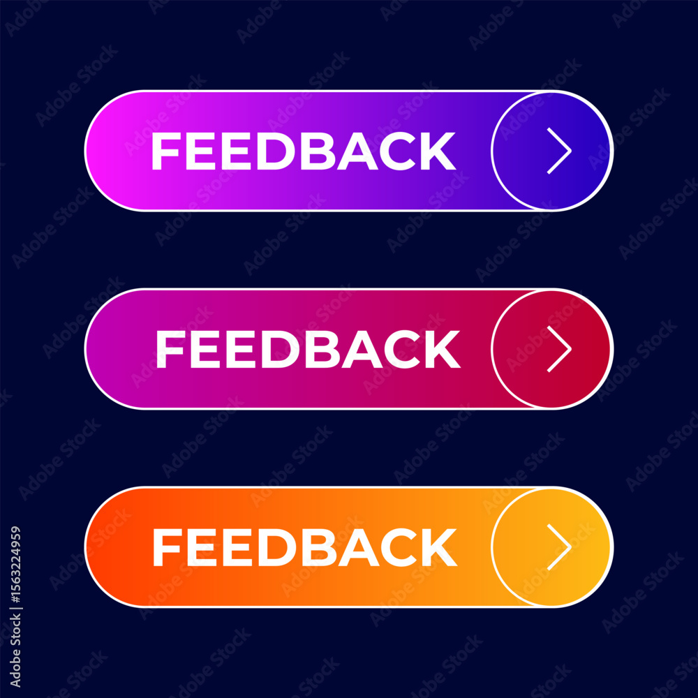Fototapete button feedback gradient set vector vector set gradient button