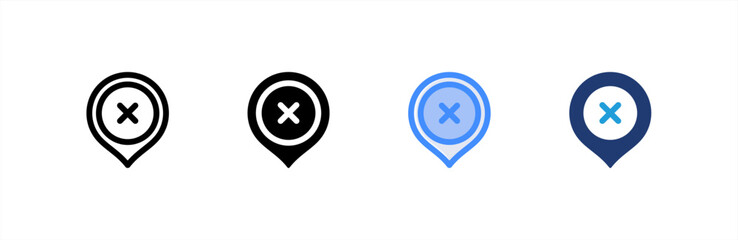 Obraz premium Wrong icon set multiple style collection. Vector illustration.