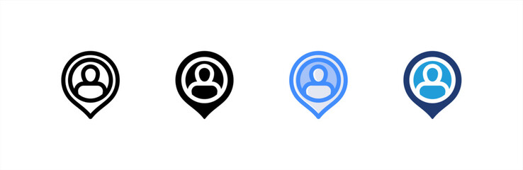 Person icon set multiple style collection. Vector illustration.