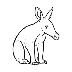 Graceful Elegant Aardvark Vector - Fluid Aardvark Lineart - Refined Aardvark Icon - Beautiful Vector Lineart of Aardvark Silhouette for Apparel.

