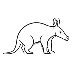 Distinctive Unique Aardvark Vector - Original Aardvark Lineart - Standout Aardvark Icon - Eye-Catching Vector Lineart of Aardvark Artwork for Marketing.

