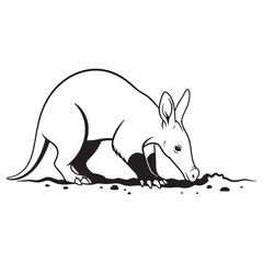 Sleek Minimalist Aardvark Vector - Abstract Aardvark Lineart - Modern Aardvark Icon - Simple Vector Lineart of Aardvark Outline for Logos.

