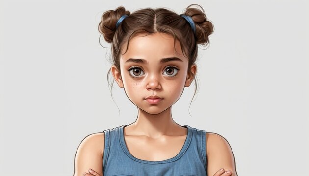 A captivating portrait of a young girl expressing deep curiosity.