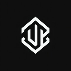 Logo design featuring a modern geometric pattern on a black background elaborating a creative identity for a brand