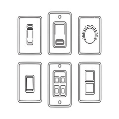 modern electrical switches simple outline artwork